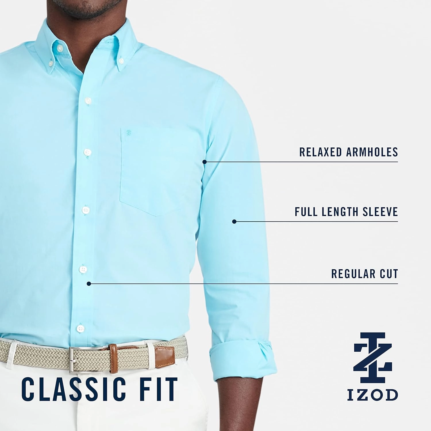 IZOD Men's Performance Comfort Long Sleeve Gingham Button Down Shirt