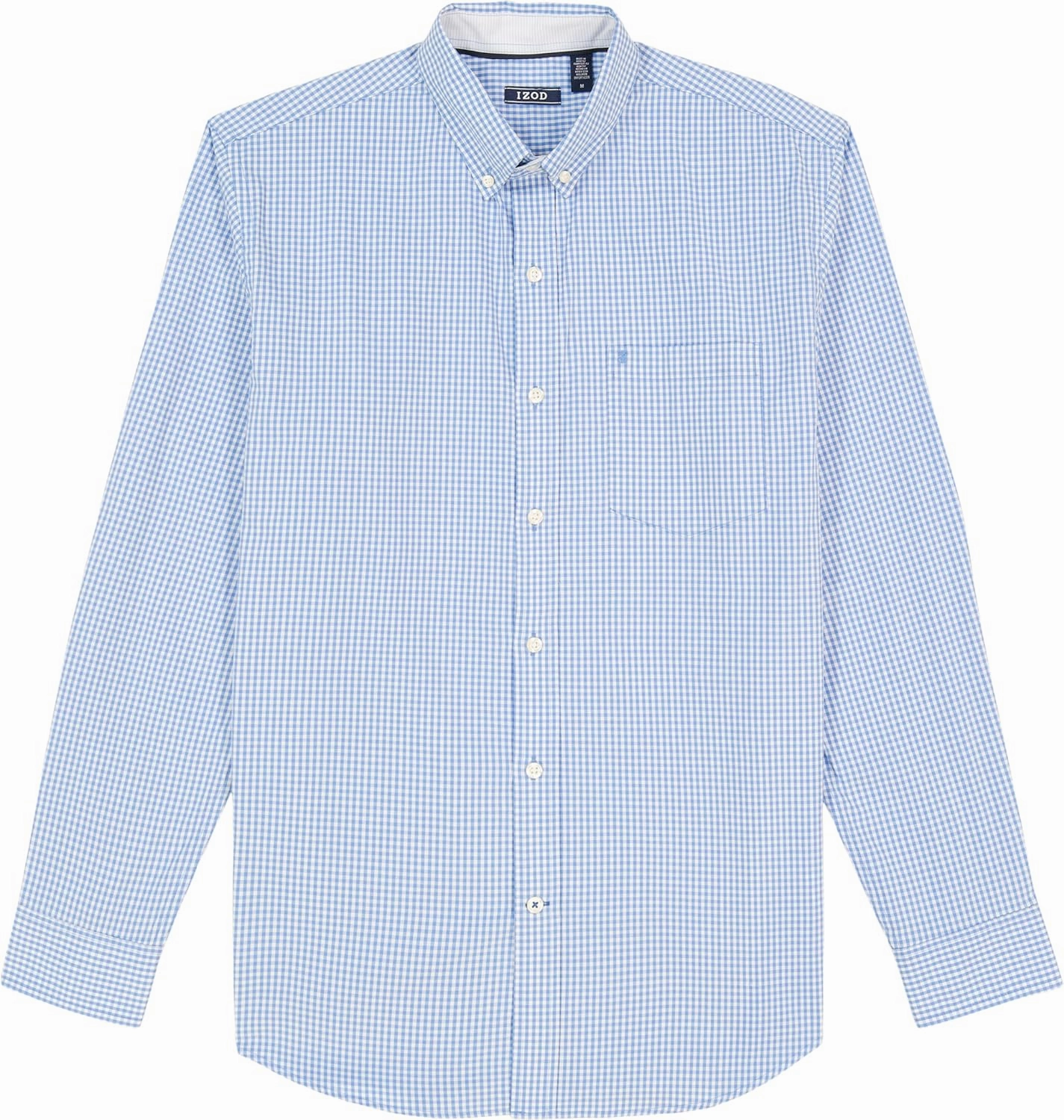 IZOD Men's Performance Comfort Long Sleeve Gingham Button Down Shirt