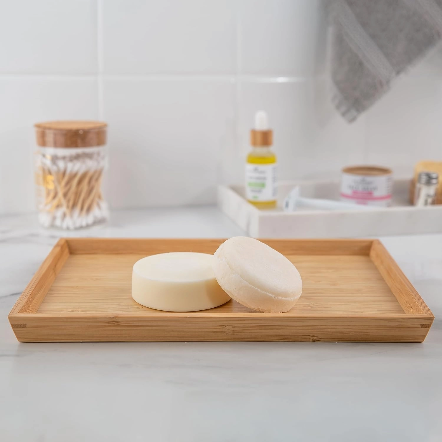 J&L Naturals Shampoo   Conditioner Bar Set | For Healthier Hair & Scalp | Made in US | Zero Waste, Sulfate Free, Paraben Free, Vegan (Hydrate (Lemongrass & Tea Tree), Full Size Set)