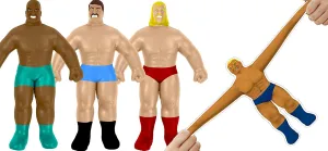 JA-RU Super Stretchy Wrestlers (3 Wrestlers) Classic Retro Squishy Action Figure for Kids & Adults, Boys Toys. Wrestling Strong Man Stretch & Pull Stress Relief Fidget Toy. Party Favors. 4307-3p