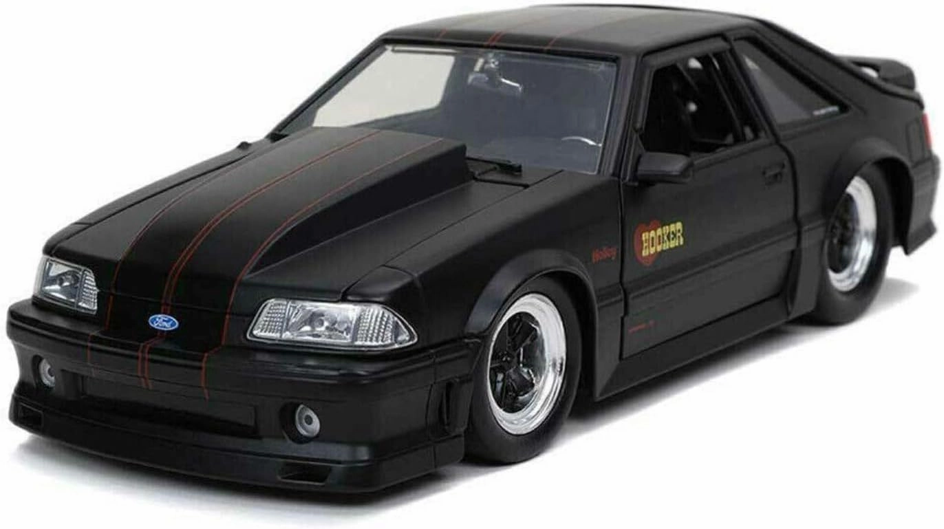 Jada Toys Bigtime Muscle 1:24 1989 Ford Mustang GT Die-cast Car Black, Toys for Kids and Adults