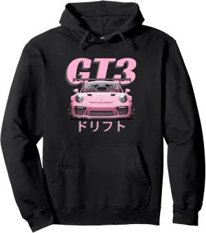 Jdm Motorsports Car Drift Pink GT3 RS Car Graphic Japan Pullover Hoodie