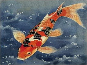 Jigsaw Puzzle 1000 Pieces Watercolor Koi Fish Chinese Style Puzzles for Adults Creative Gift Puzzles Funny Family Games Multiple Size
