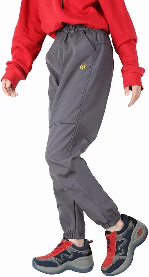 Jingle Bongala Kids Youth Waterproof Hiking Pants Fleece Lined Elastic Waist for Boys Girls Snow Pants Insulated
