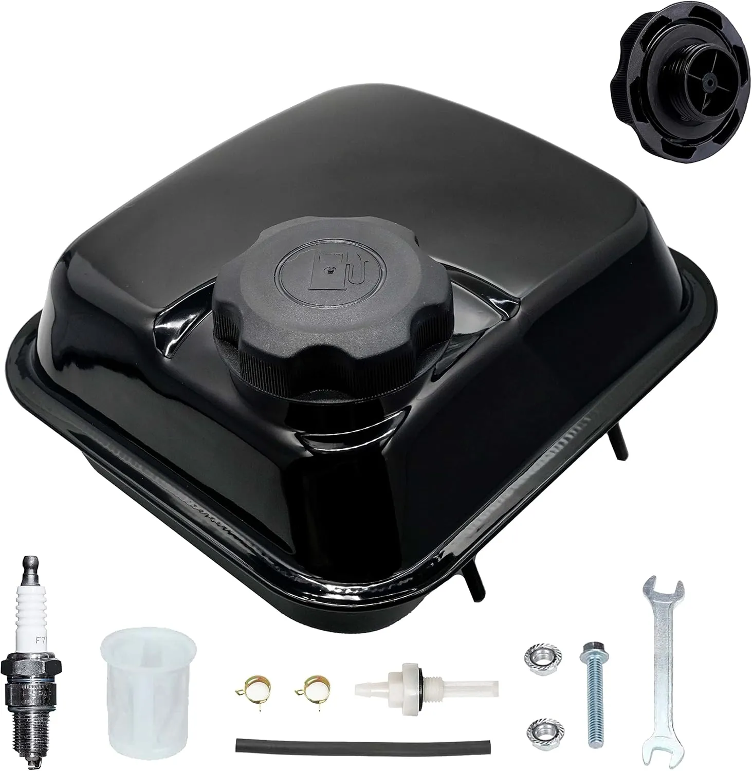JMCHstore Side Port & Screw on Gas Tank For Coleman BT200X CT200U CT200UEX, Baja Warrior MB200 Mini Bike Fuel Tank Replacement for Hemi Hemi Predator 212 212cc 224 MAX performance Engine