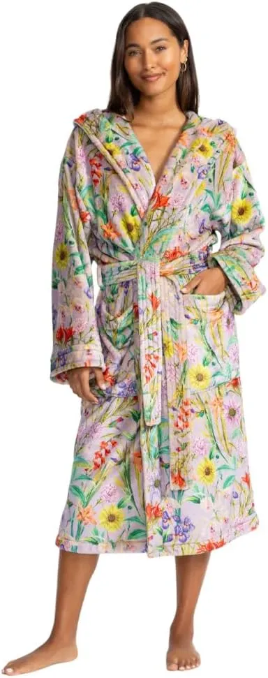 Johnny Was Daphne Cozy Robe Flowers Sleepwear Home Lounge Floral Purple NEW