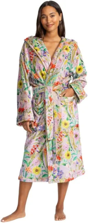 Johnny Was Daphne Cozy Robe Flowers Sleepwear Home Lounge Floral Purple NEW