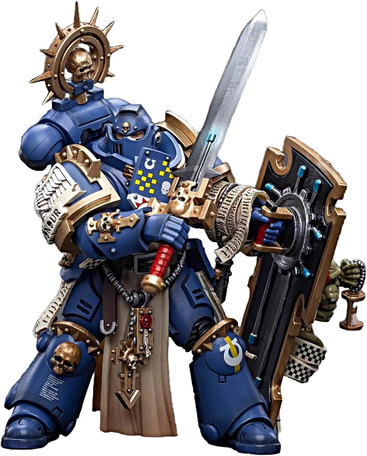 JOYTOY Warhammer 40K 1/18 Action Figures Ultramarines Primaris Captain with Relic Shield and Power Sword Collectible Model