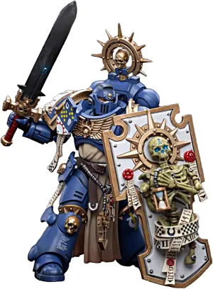 JOYTOY Warhammer 40K 1/18 Action Figures Ultramarines Primaris Captain with Relic Shield and Power Sword Collectible Model