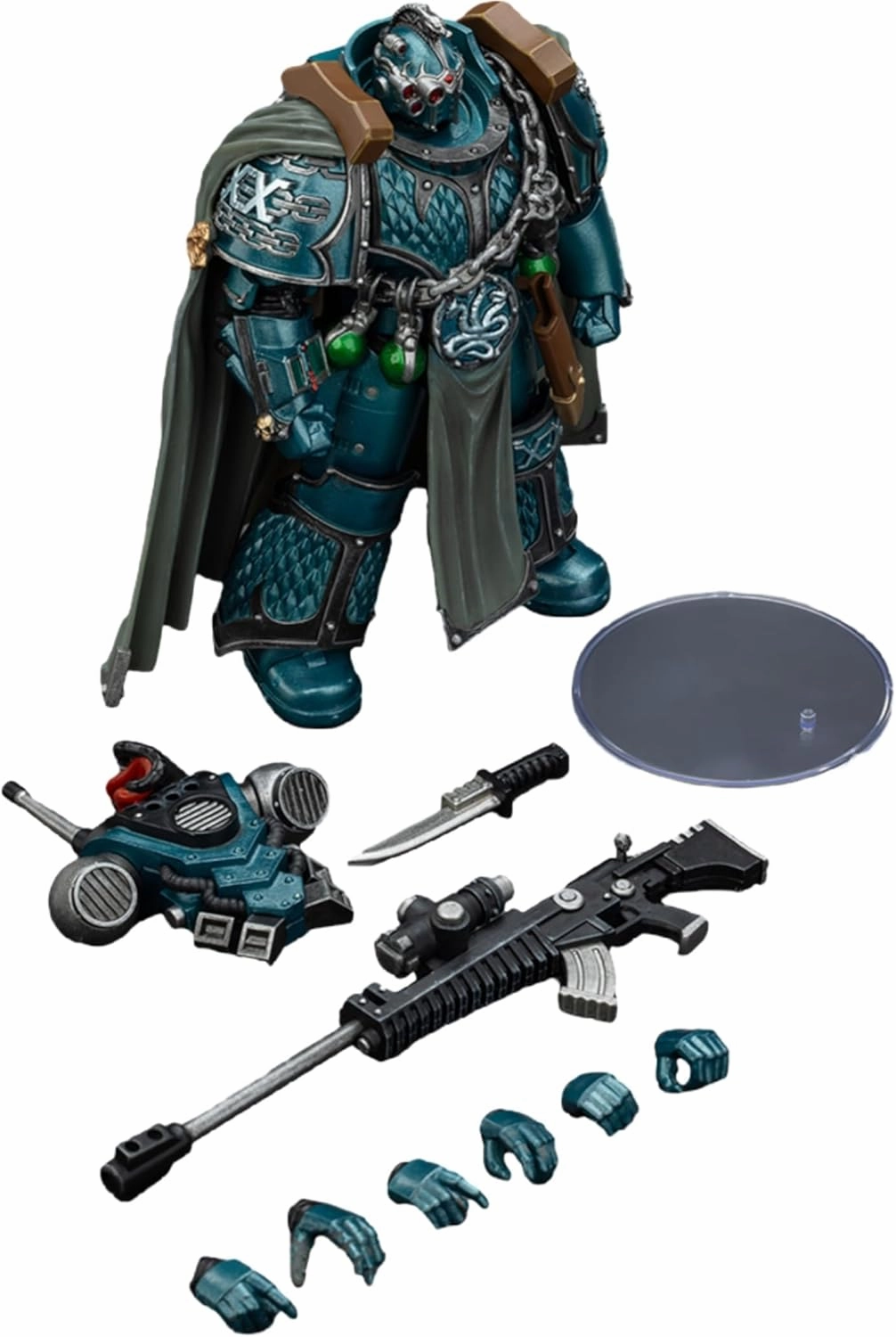JOYTOY Warhammer 40K 1/18 Action Figures Alpha Legion Exodus 'The One who is Many' with Sniper Rifle and Power Dagger 5.03Inch Collectible Model Partial pre-Sale Amount Available Around Aug.