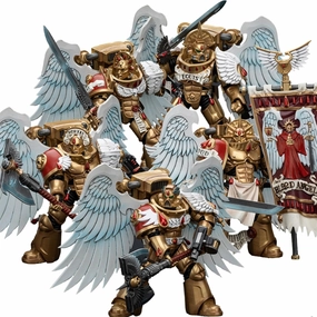 JOYTOY Warhammer 40K 1/18 Action Figures Blood Angels Sanguinary Guard 5PCS 4.8Inch Collectible Model
