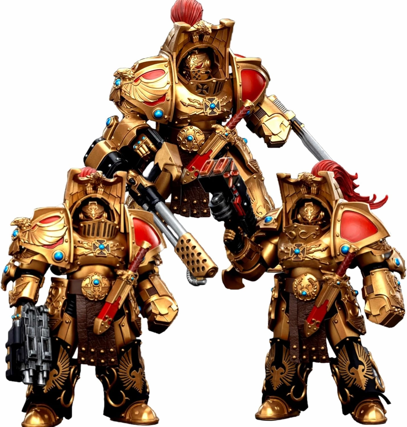JOYTOY Warhammer 40K 1/18 Action Figures Legio Custodes Aquilon Terminator Squad 3PCS Collectible Model 5.3 Inch Action Figure with Articulated Joints