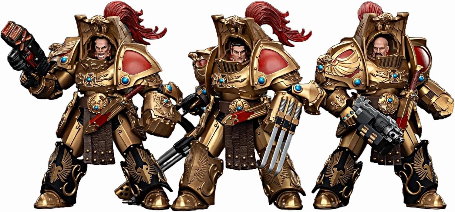 JOYTOY Warhammer 40K 1/18 Action Figures Legio Custodes Aquilon Terminator Squad 3PCS Collectible Model 5.3 Inch Action Figure with Articulated Joints