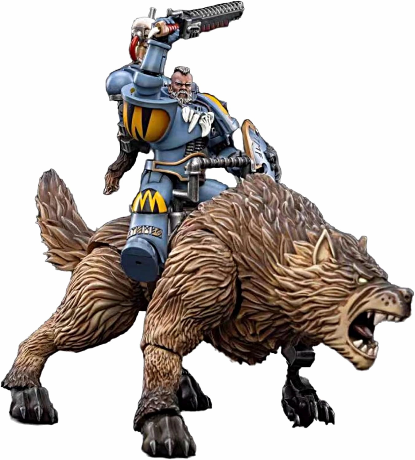 JOYTOY Warhammer 40K 1/18 Action Figures Space Wolves Thunderwolf Cavalry Bjane Collectible Model