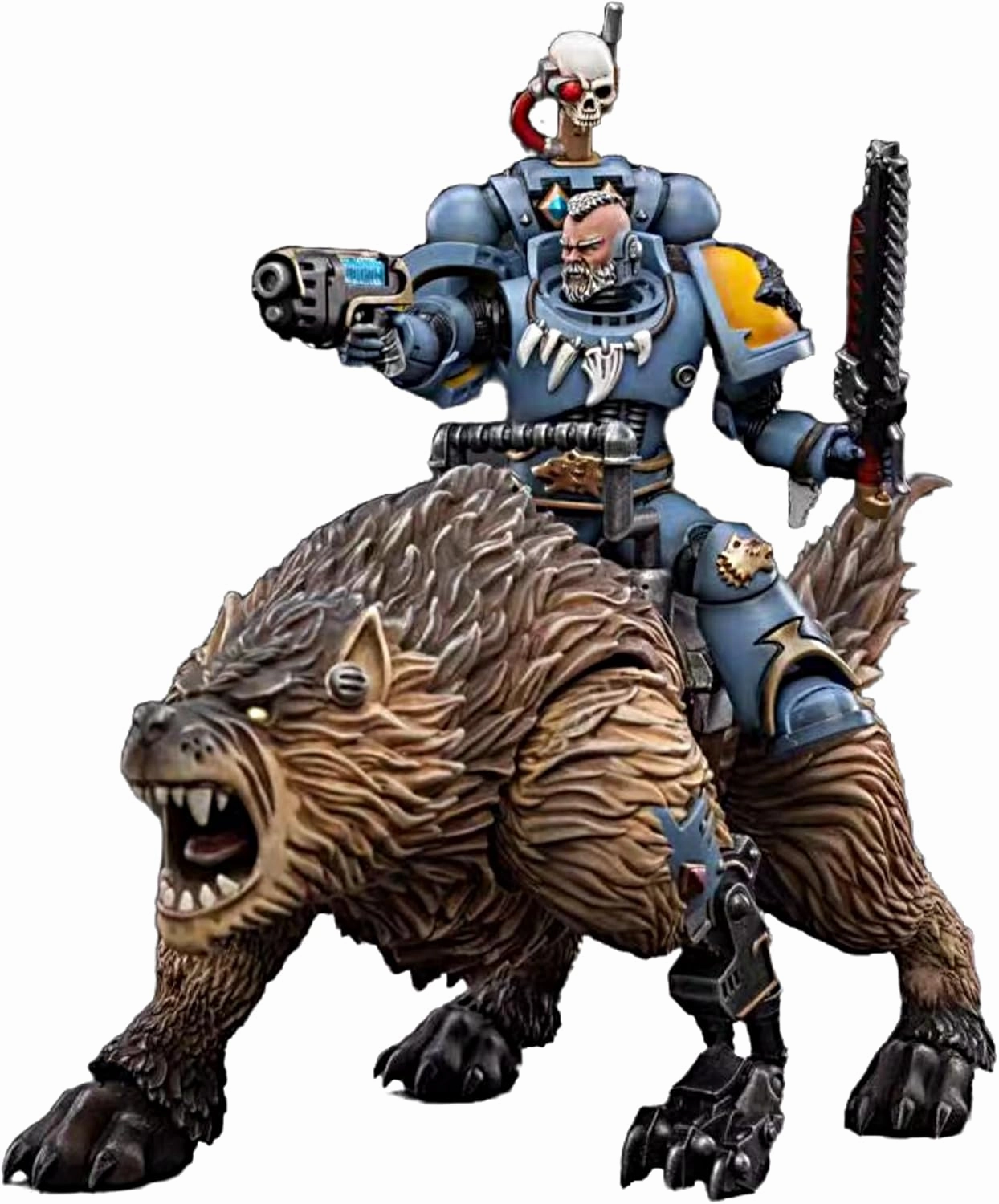 JOYTOY Warhammer 40K 1/18 Action Figures Space Wolves Thunderwolf Cavalry Bjane Collectible Model