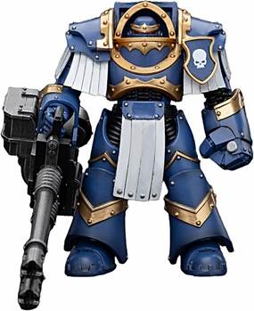 JOYTOY Warhammer 40K 1/18 Action Figures Ultramarines Cataphractii Terminator Squad Terminator with Reaper Autocannon Collectible Model