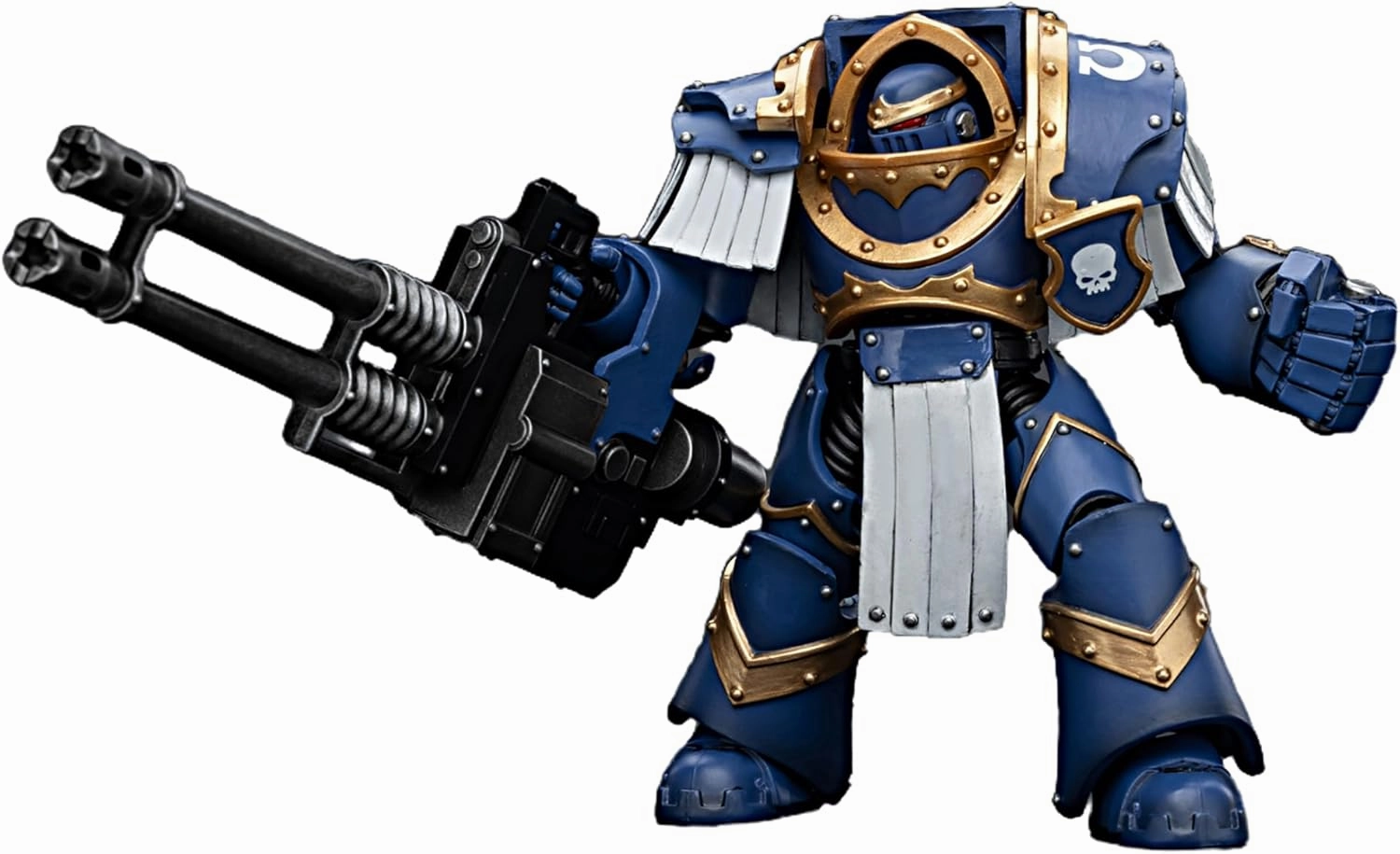 JOYTOY Warhammer 40K 1/18 Action Figures Ultramarines Cataphractii Terminator Squad Terminator with Reaper Autocannon Collectible Model