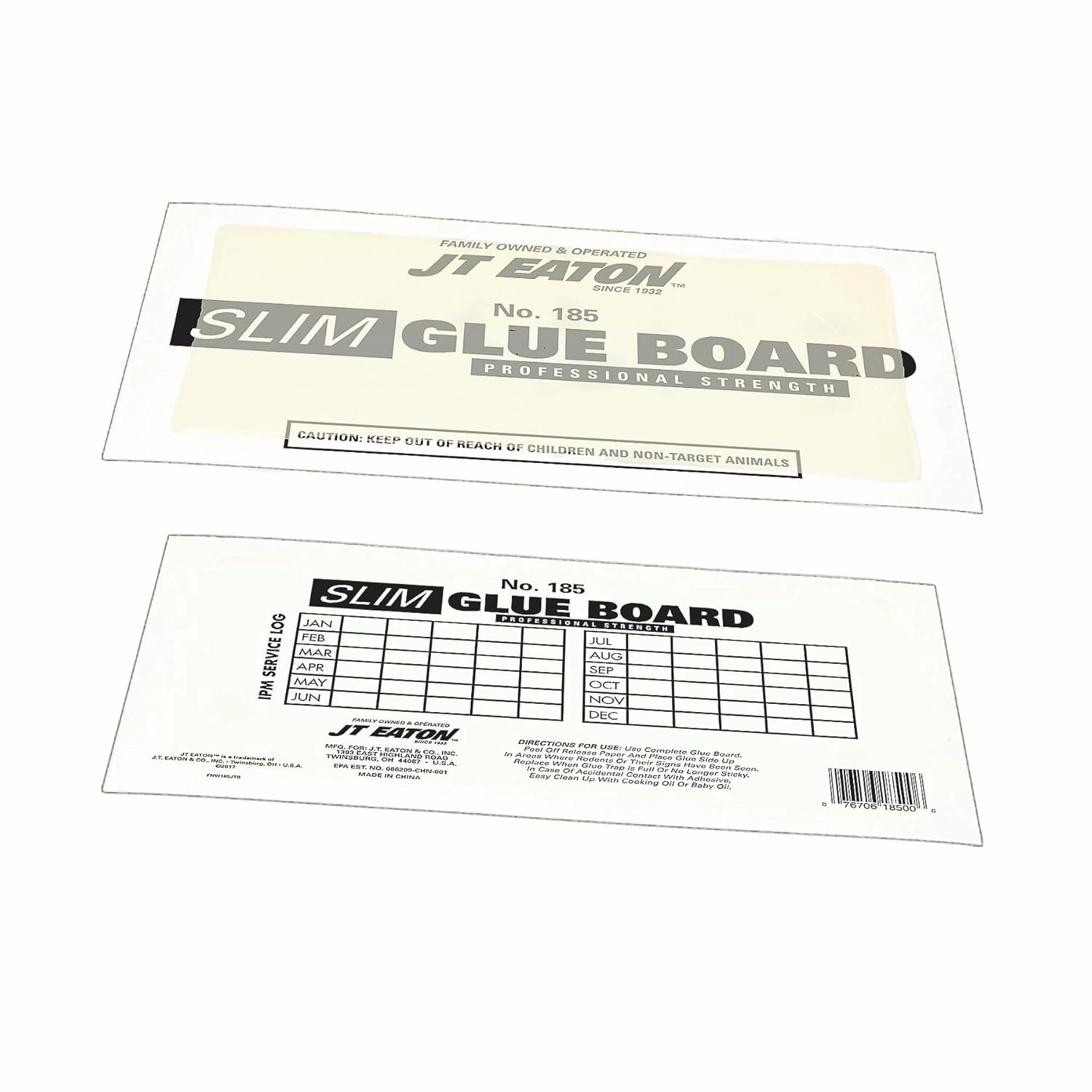JT Eaton 185 Slim Glue Board - Unscented, No-Mess, Indoor & Outdoor Use, Non-Toxic