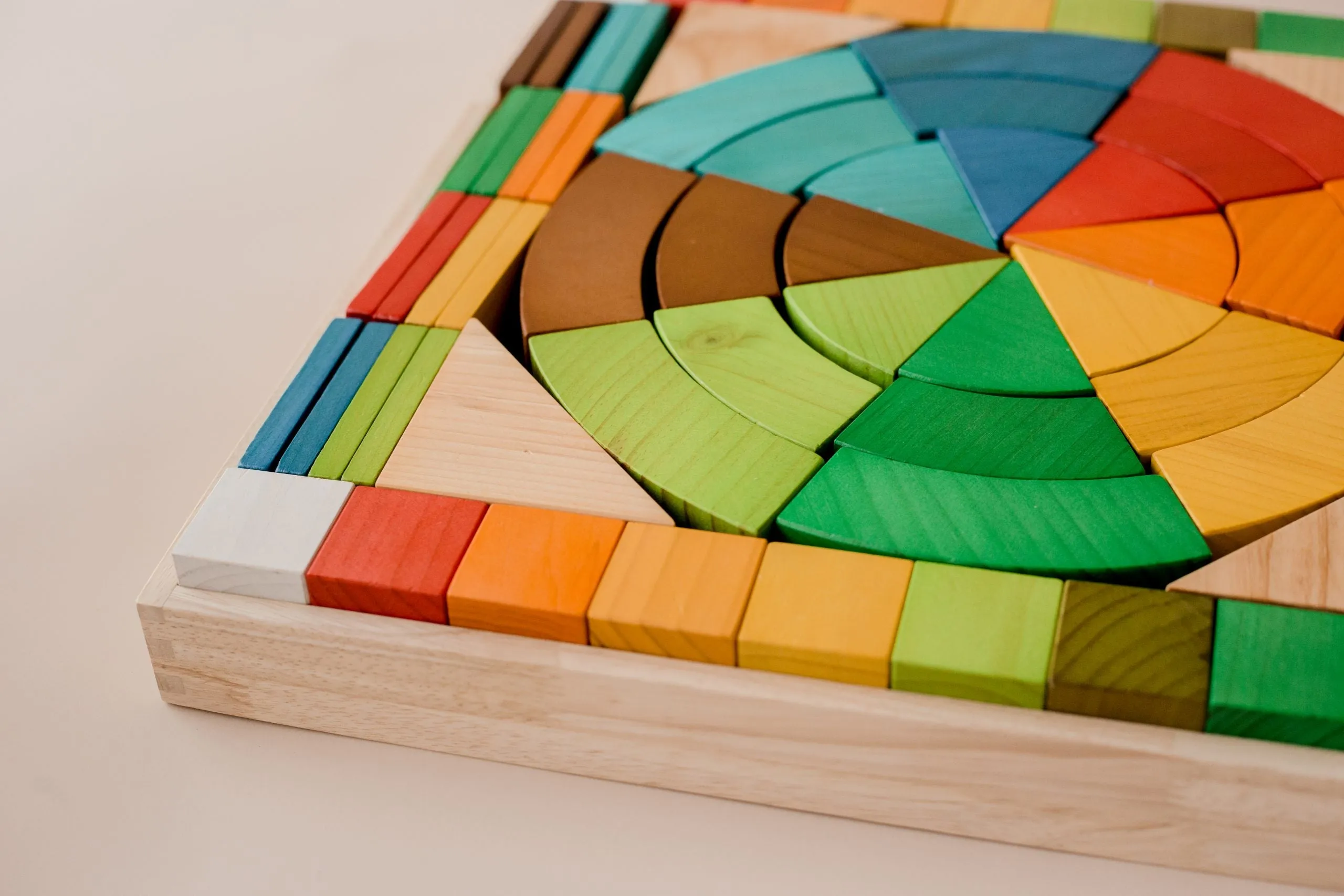 Jumbo Natural Rainbow Blocks 86pcs