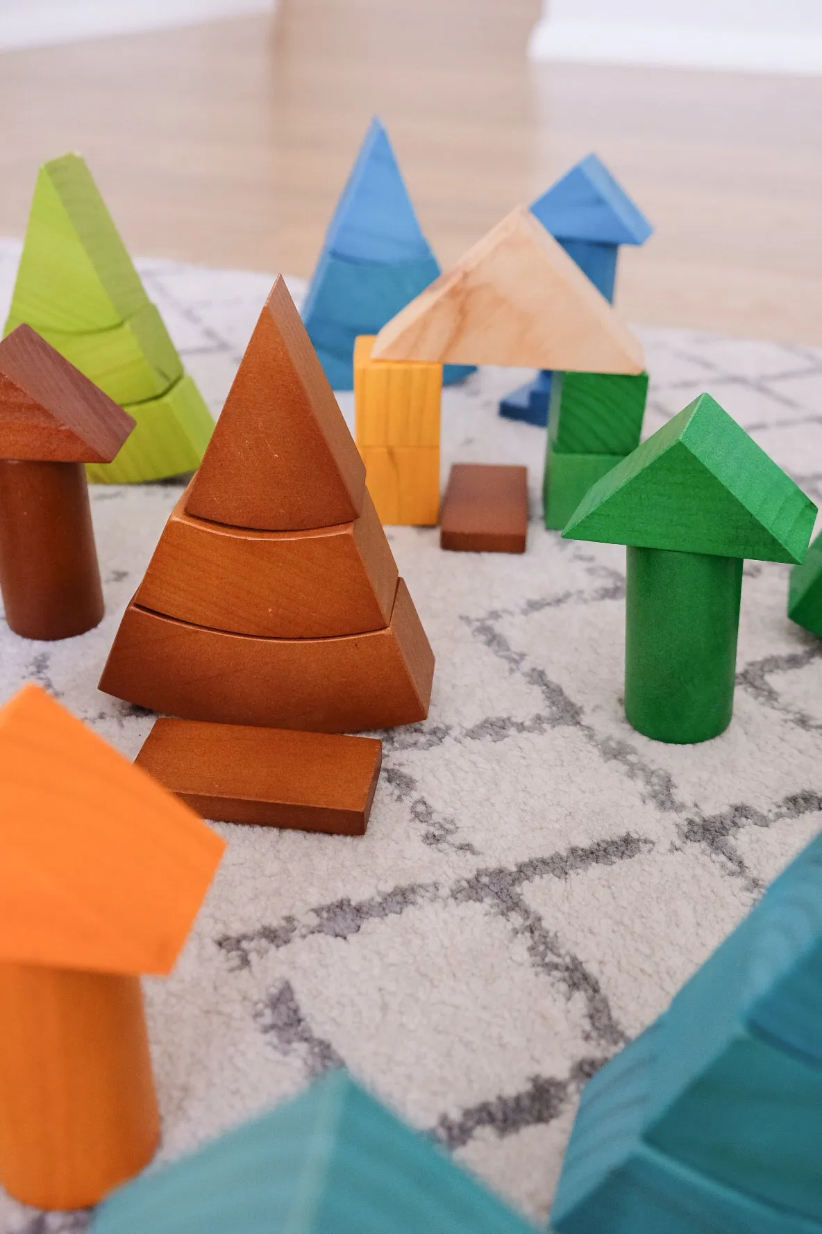Jumbo Natural Rainbow Blocks 86pcs