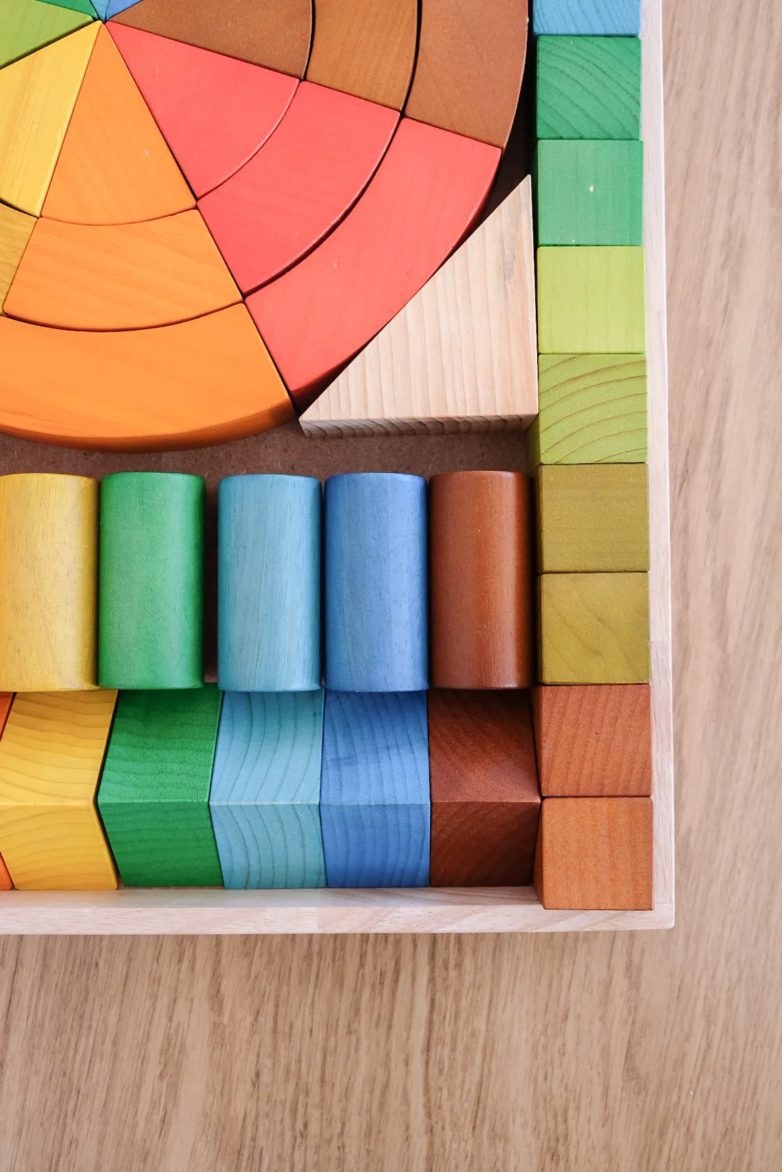 Jumbo Natural Rainbow Blocks 86pcs