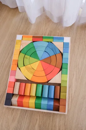 Jumbo Natural Rainbow Blocks 86pcs