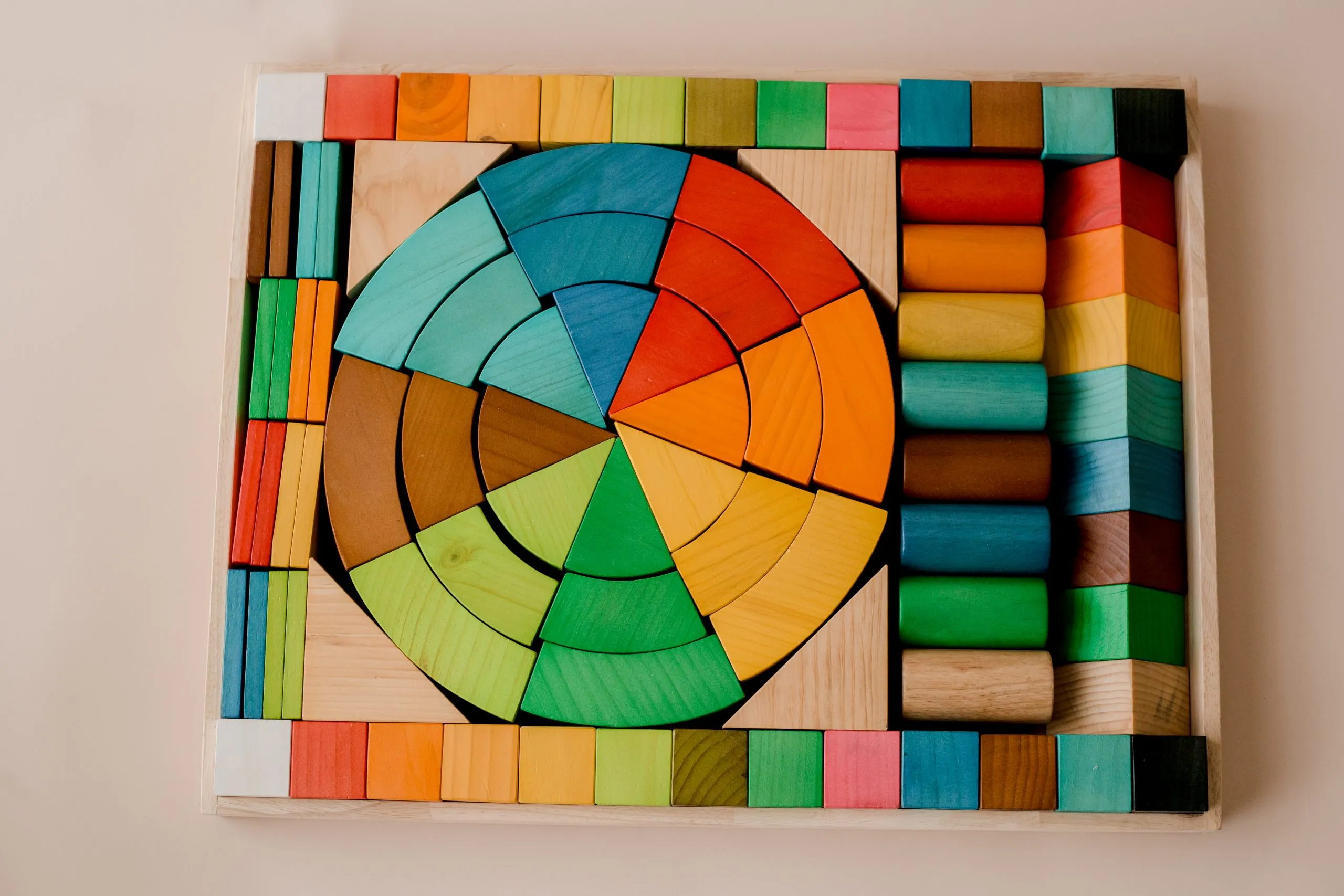 Jumbo Natural Rainbow Blocks 86pcs