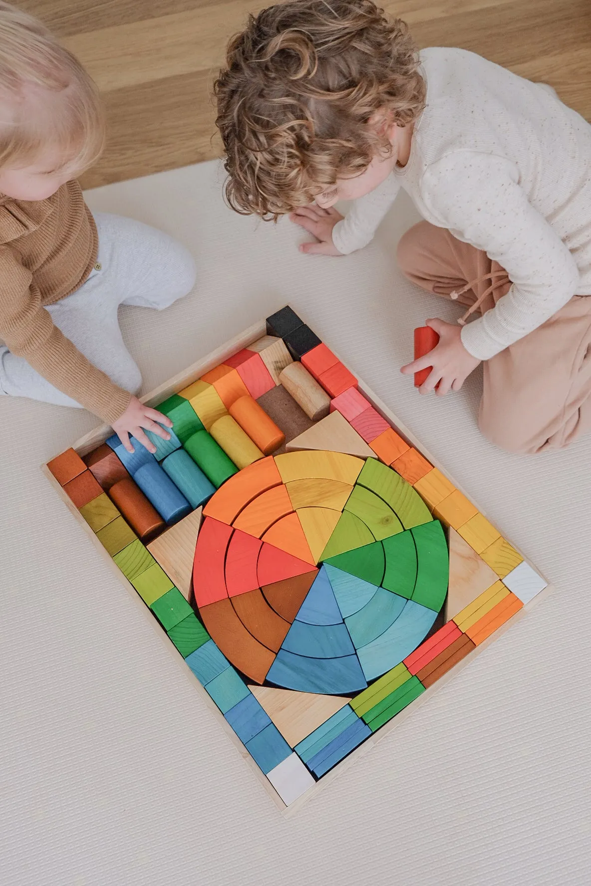 Jumbo Natural Rainbow Blocks 86pcs