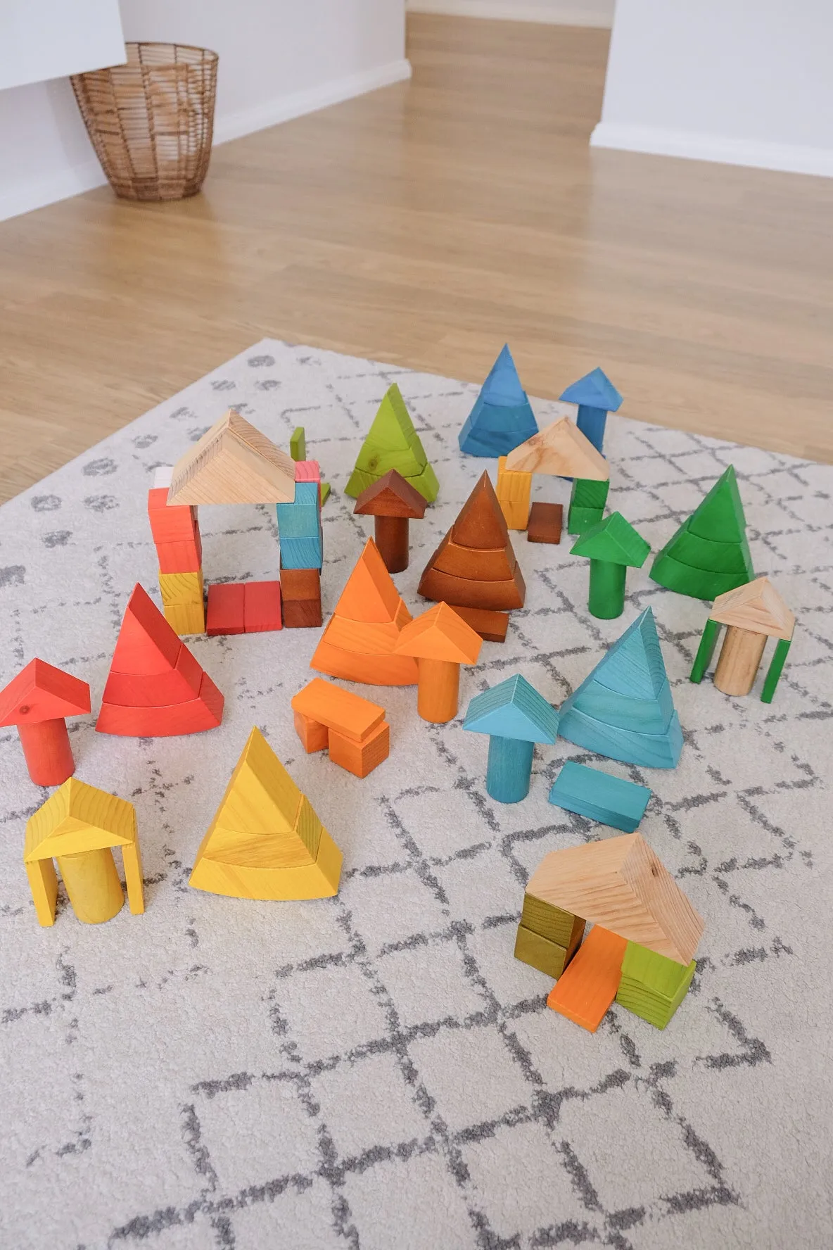 Jumbo Natural Rainbow Blocks 86pcs
