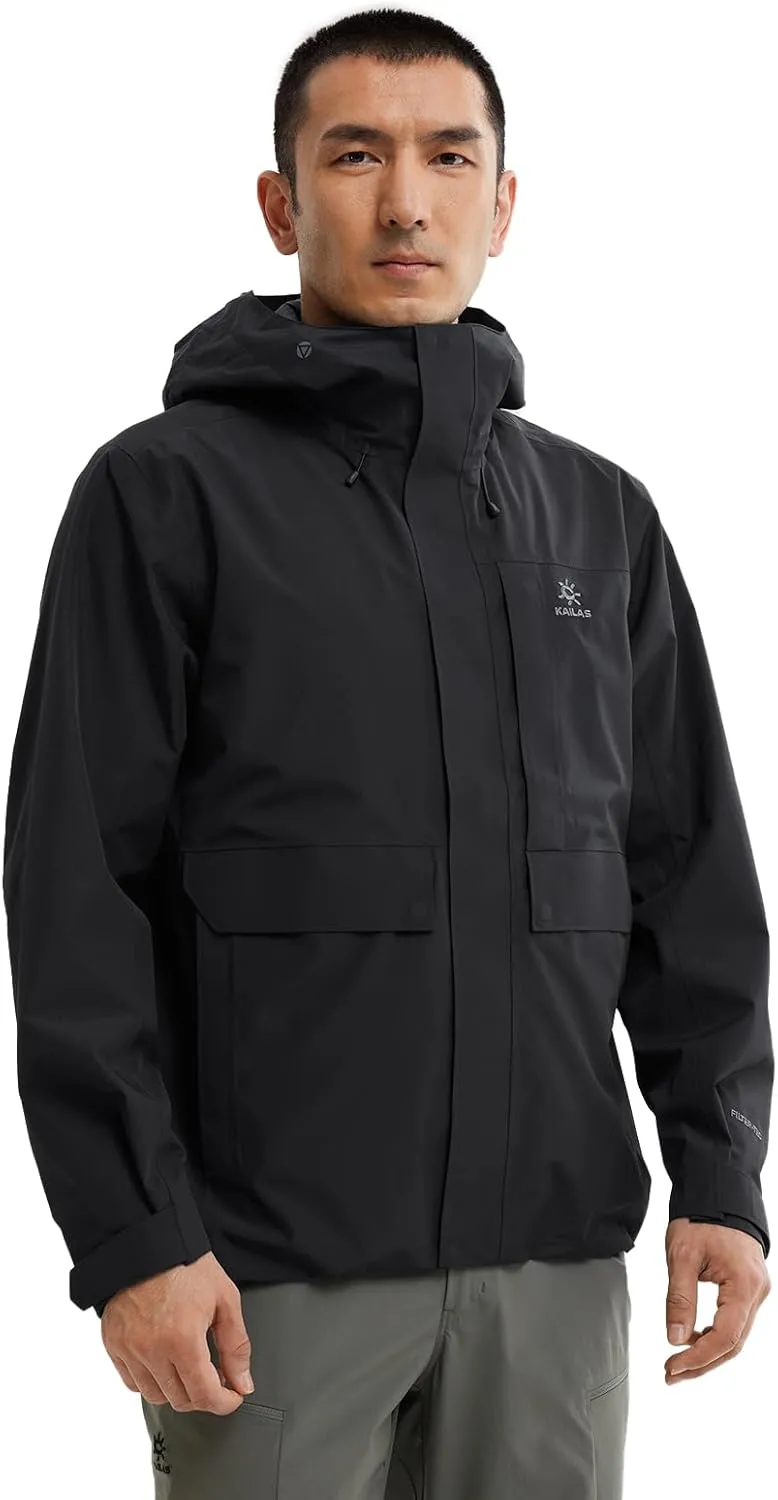 KAILAS Men's Hiking Shell Jacket Lightweight Waterproof Hooded Running Jacket Rain Jacket Outdoor Raincoat