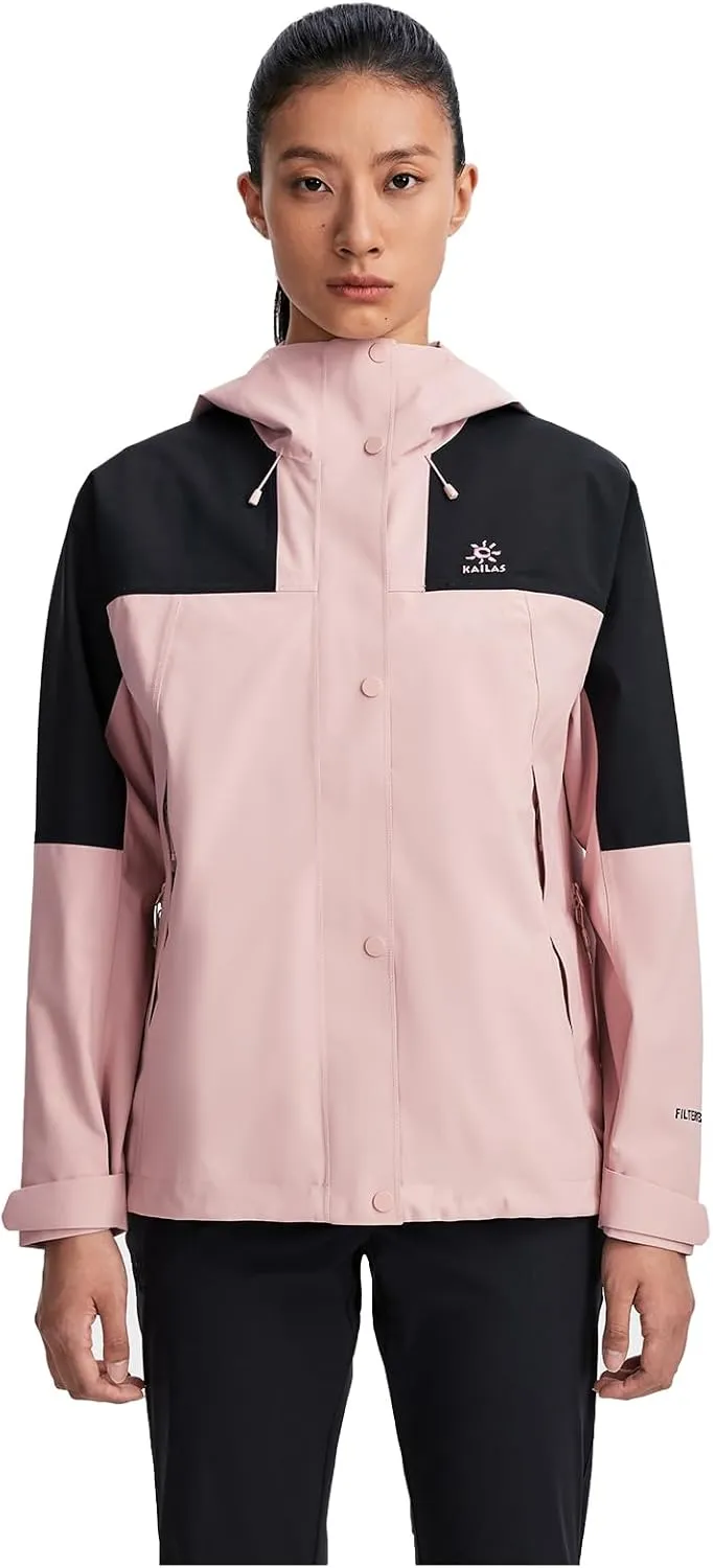 KAILAS Women's Hiking Shell Jacket Lightweight Waterproof Hooded Running Jacket Rain Jacket Outdoor Raincoat