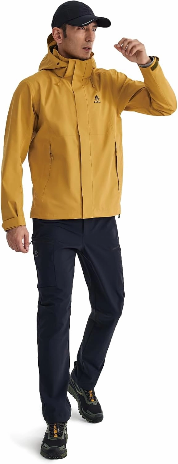 KAILAS Men's Lightweight Waterproof Hooded Rain Jacket Outdoor Raincoat Shell Jacket for Hiking Travel