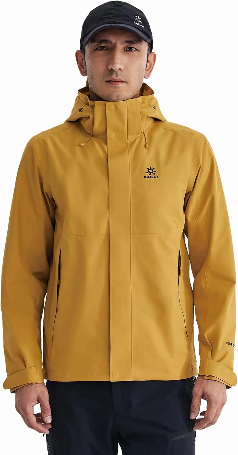 KAILAS Men's Lightweight Waterproof Hooded Rain Jacket Outdoor Raincoat Shell Jacket for Hiking Travel