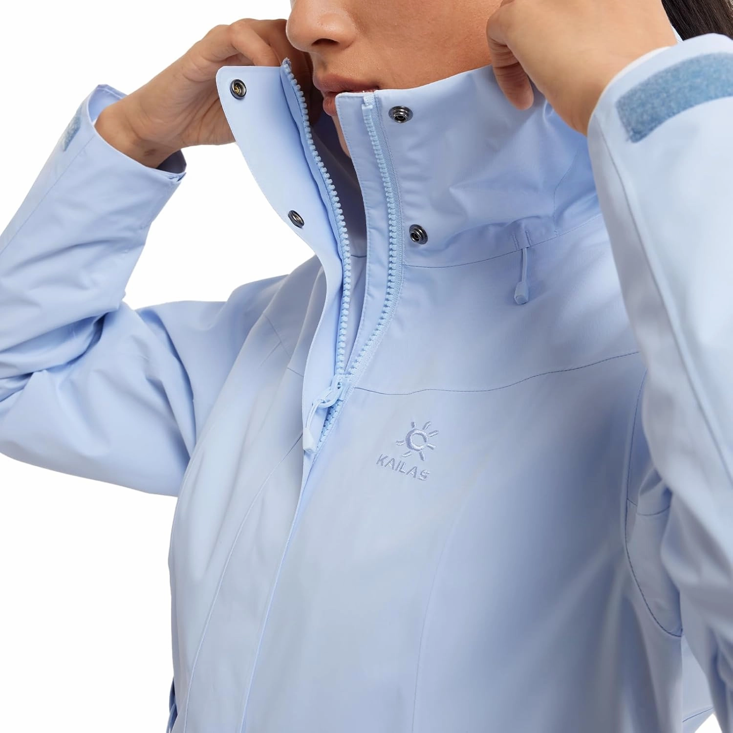 KAILAS Women's Raincoat Outdoor Hardshell Jacket Packable Lightweight Waterproof Hooded Jacket Hiking Travel