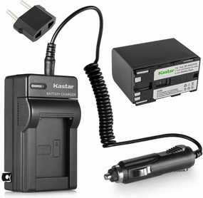 Kastar Battery (1-Pack)   Charger for Canon BP-945, BP-950, BP-970, C2, FV1, FV500, Optura, Ultura, Vistura, DM-XL2, DM-MV20, E65AS, ES-8600, G2000, GL2, MV200i, UC-V300, V75Hi, XH-G1, XL-H1, XM2, XV2