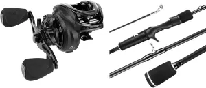 KastKing Zephyr Baitcasting Fishing Reel, Right Handed, Black & KastKing Crixus Fishing Rods, Casting Rod 6ft -Medium - Fast-2pcs
