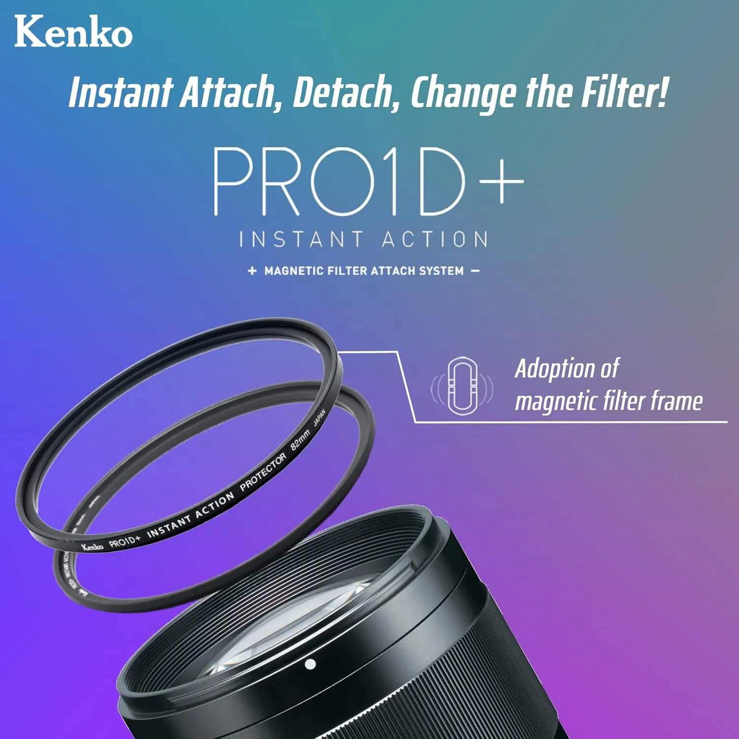 Kenko Polarizing Filter PRO1D  Instant Action C-PL Set φ67mm, Magnetic Filter, Multi-Coated, Slim Frame Design, Magnetic Adapter Ring Included
