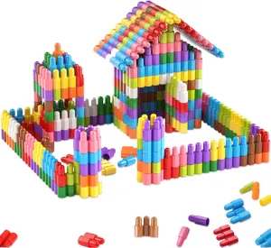Kids 140pcs Set Building Blocks Construction Toy - Learning STEM Toys Educational Kit Child - 10 Colors Building Toys for Kids Ages 3 