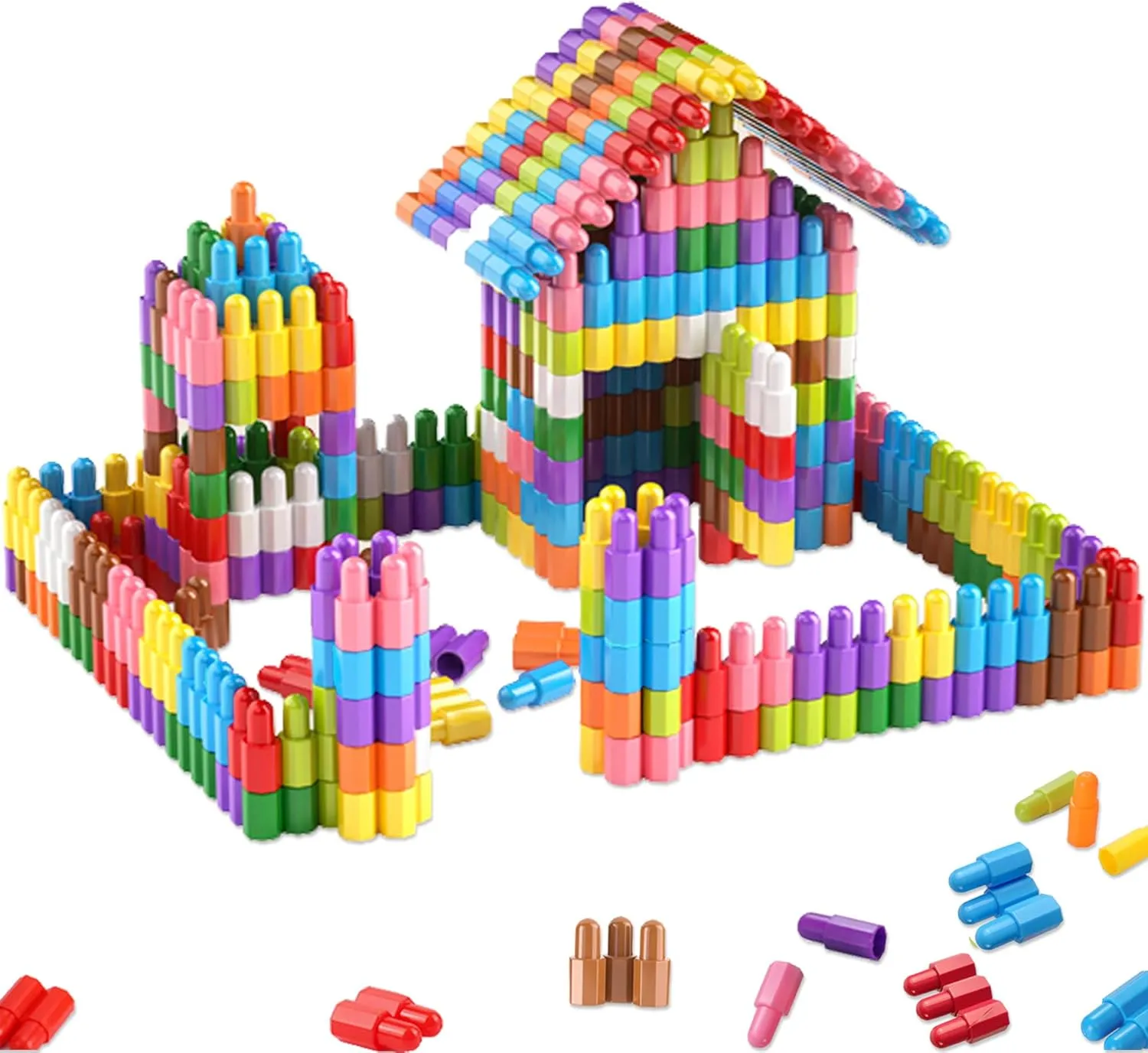 Kids 140pcs Set Building Blocks Construction Toy - Learning STEM Toys Educational Kit Child - 10 Colors Building Toys for Kids Ages 3 