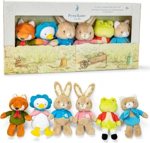 KIDS PREFERRED Peter Rabbit Classic Stuffed Animal Characters 6 Piece Gift Set 9 Inch Plush Toys for Infants Babies and Kids Based on The Beatrix Potter Books