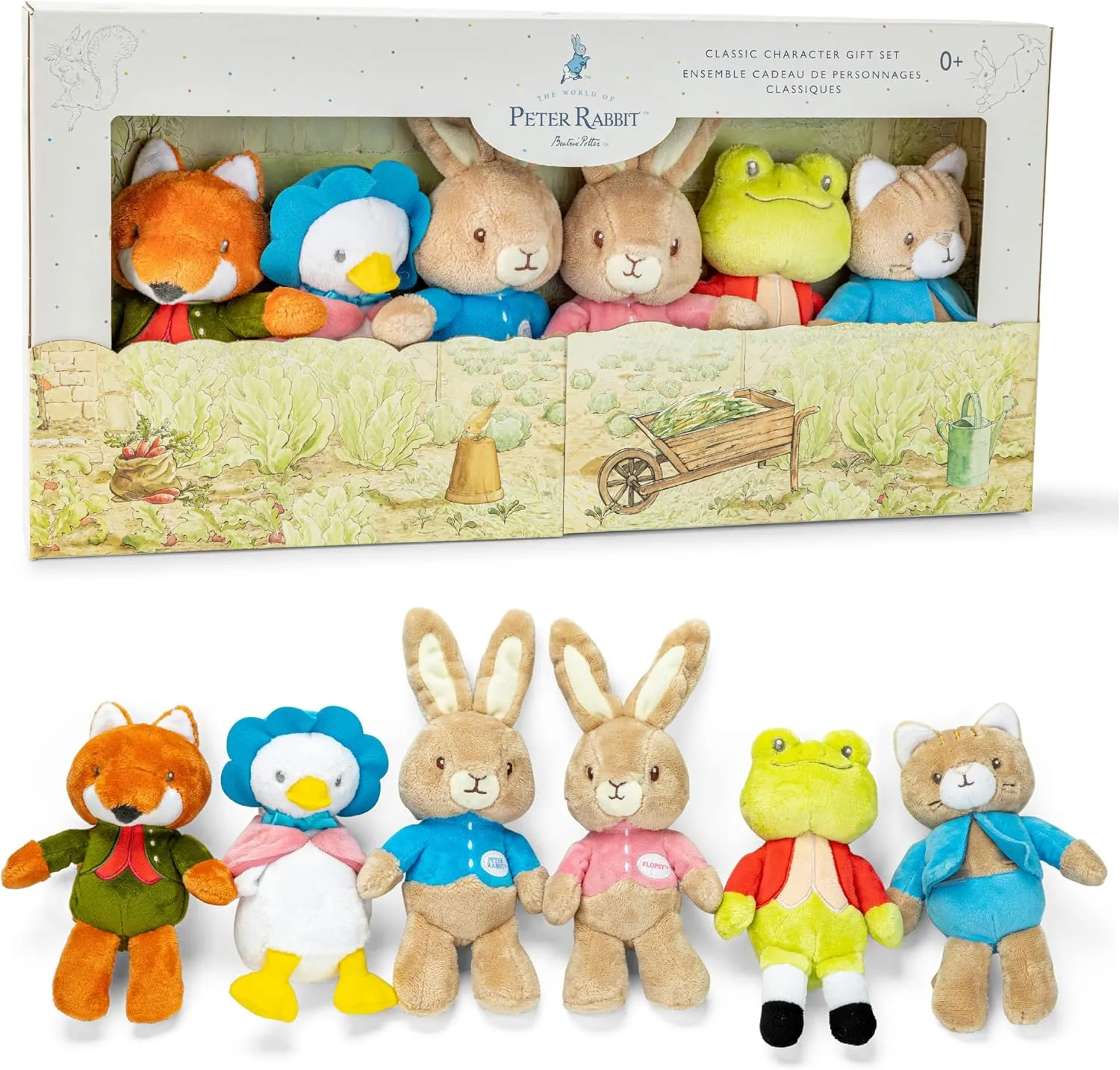 KIDS PREFERRED Peter Rabbit Classic Stuffed Animal Characters 6 Piece Gift Set 9 Inch Plush Toys for Infants Babies and Kids Based on The Beatrix Potter Books