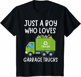 Kids Just A Boy Who Loves Garbage Trucks T-Shirt