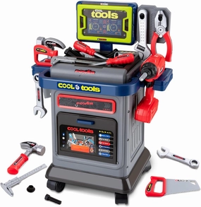 Kids Tool Bench STEM Engineering Playbench - Pretend Play Workbench with Electric Drill, Measurement Tools - Interactive Power Tool Set for Kid Ages 3-5