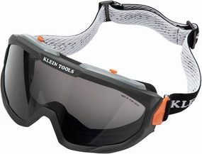 Klein Tools 60480 Safety Goggles, Tinted Gray Lens PPE Eye Protection, Anti-Fog, Scratch-Resistant, UV Protection, Adjustable Vents