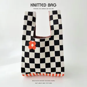 Knitted Bag - Retro Flower