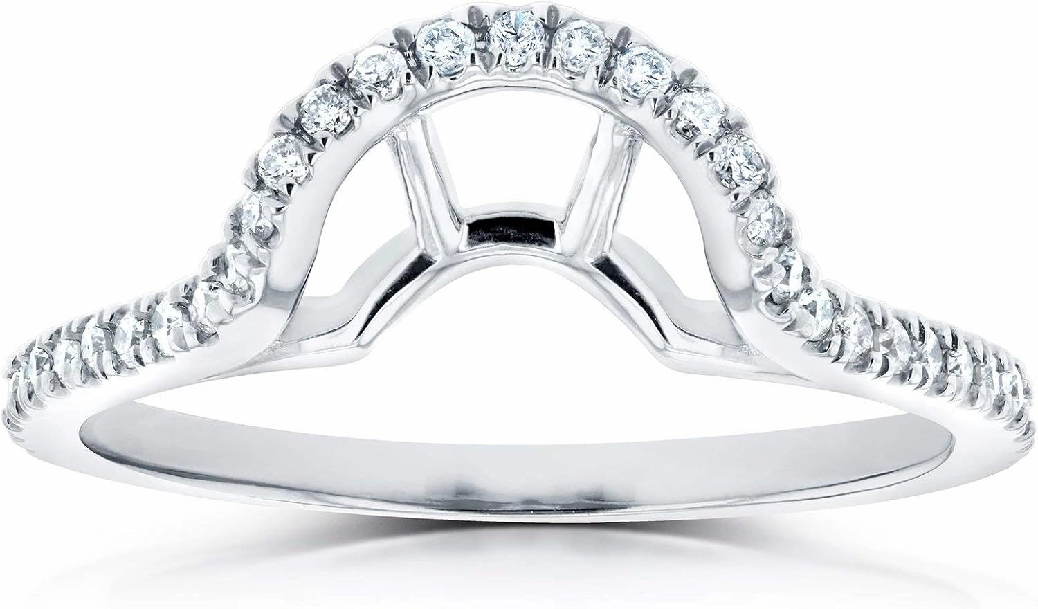 Kobelli Diamond Notched Basket Curve Wedding Band 1/4 CTW 14k White Gold