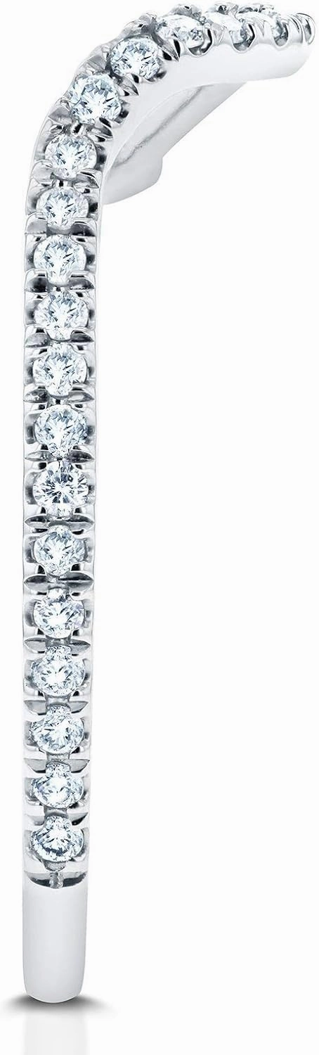 Kobelli Diamond Notched Basket Curve Wedding Band 1/4 CTW 14k White Gold