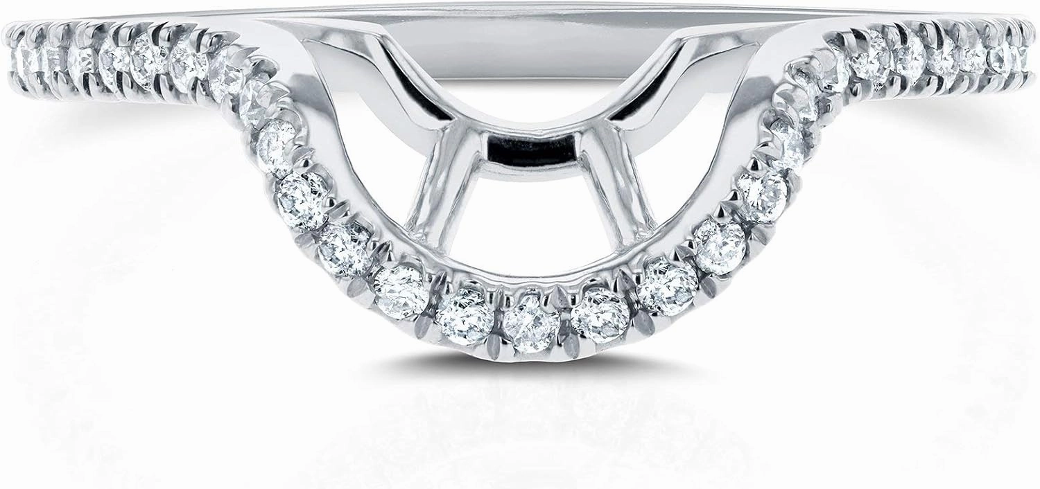 Kobelli Diamond Notched Basket Curve Wedding Band 1/4 CTW 14k White Gold