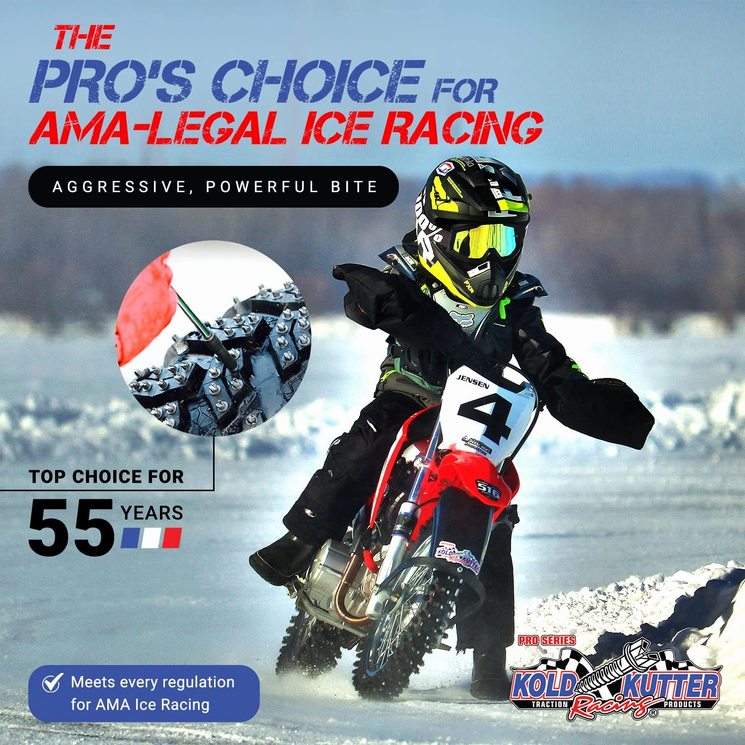 Kold Kutter AMA-Approved Traction Screws 1000 Pack (#8) 3/8" - Winter Ice & Snow Tire Heavy Duty Studs Spikes for Racing Dirt Bikes, ATVs, Motorcycles, and Snowmobiles Tracks