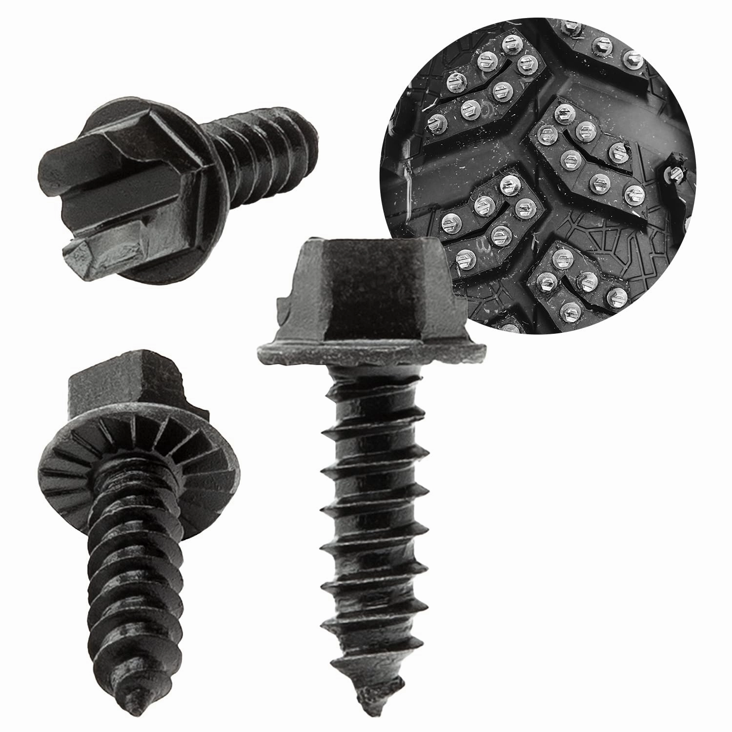 Kold Kutter AMA-Approved Traction Screws 1000 Pack (#8) 3/8" - Winter Ice & Snow Tire Heavy Duty Studs Spikes for Racing Dirt Bikes, ATVs, Motorcycles, and Snowmobiles Tracks